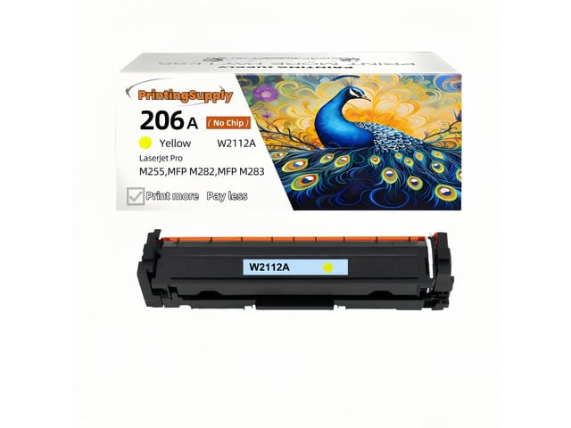 HP New Yellow Toner cartridge (No Chip Included) For HP 206A W2112A Compatible For Use With HP Color LaserJet Pro M255dw M255nw MFP M282nw 283fdn...