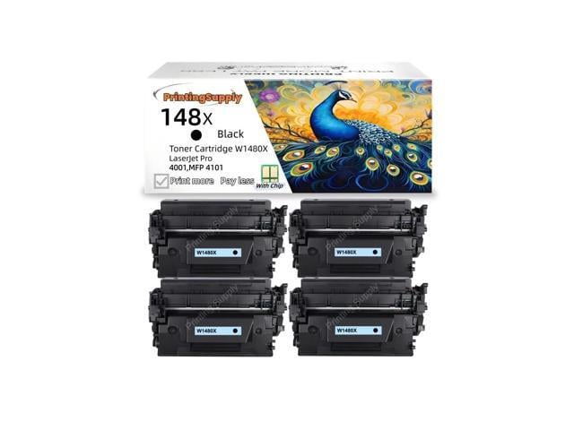 HP 4-Pack High Yield Black Toner Cartridge (WITH CHIP) Compatible With HP W1480X For Use With HP LaserJet Pro 4001n, 4001dn, 4001dw, 4101fdn, 4101fdw