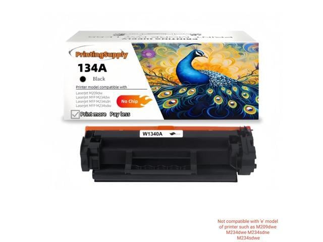 HP 134A Compatible Toner Cartridge Replacement for HP 134A (W1340A) *No Chip* Black, High-Quality Print, Works with LaserJet M209 Series / MFP M234...