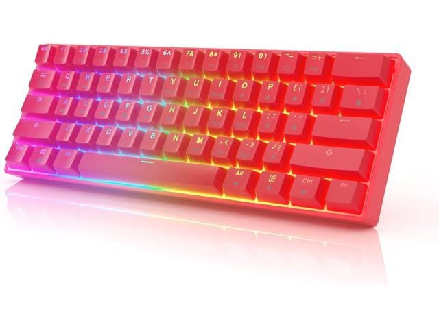 HK Gaming GK61 Mechanical Gaming Keyboard 60 Percent 61 RGB Rainbow LED Backlit Programmable Keys USB Wired for Mac and Windows PC Hotswap...