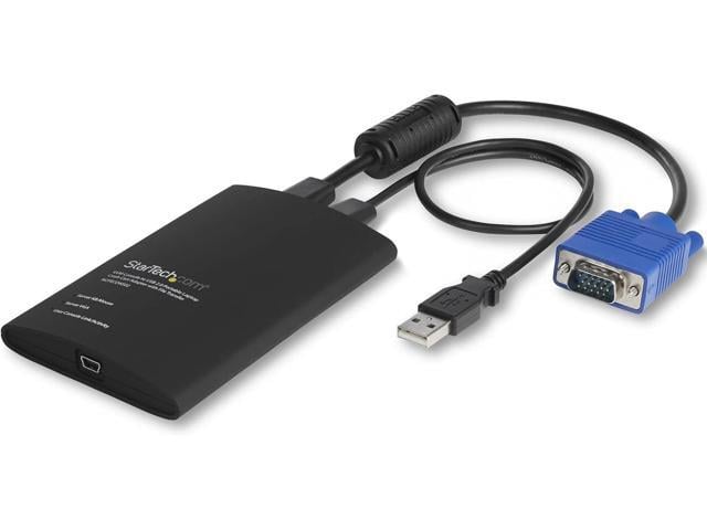 USB Crash Cart Adapter - File Transfer & Video - Portable Server Room Laptop to KVM Console Crash Cart (NOTECONS02), Black