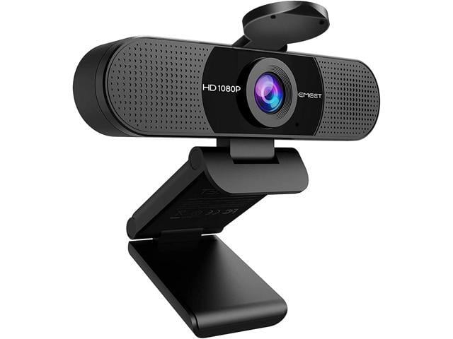 EMEET 1080P Webcam with Microphone, C960 Web Camera, 2 Mics Streaming Webcam with Privacy Cover, 90°View Computer Camera, Plug & Play USB Webcam for..