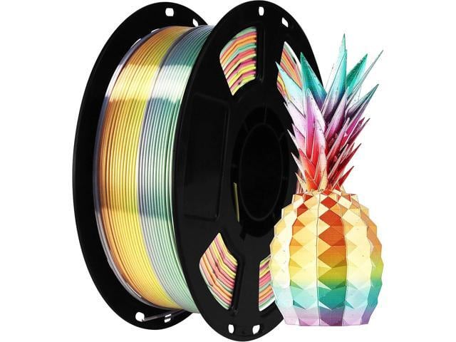 BBLIFE Silk Shiny Multi Color Fast Change Rainbow PLA Filament, 1kg 2.2lbs 1.75mm 3D Printing Material, Widely Support for FDM 3D Printer, Easy to...
