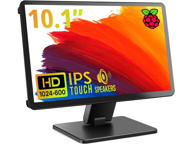 Touch Screen Monitor with Case,10.1 Raspberry Pi Screen, IPS FHD 1024×600,Responsive and Smooth Touch,Dual Built-in Speakers,HDMI Input,Compatible...