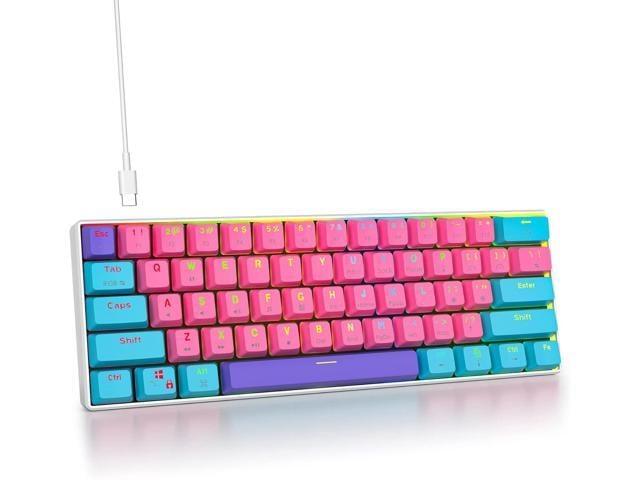 Fogruaden 60% Mechanical Keyboard, 61 Keys Gaming Keyboard, RGB Backlit, Ultra-Compact 60 Percent Wired Keyboard for Win/Mac PC Gamer, Easy to...