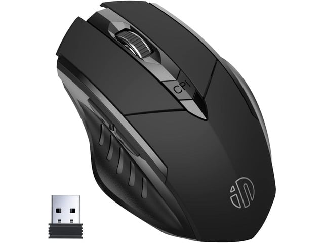 Apple INPHIC Wireless Mouse, inphic Rechargeable Gaming Mouse with USB Nano Receiver for Notebook, PC, Laptop, Computer, MacBook (Black )