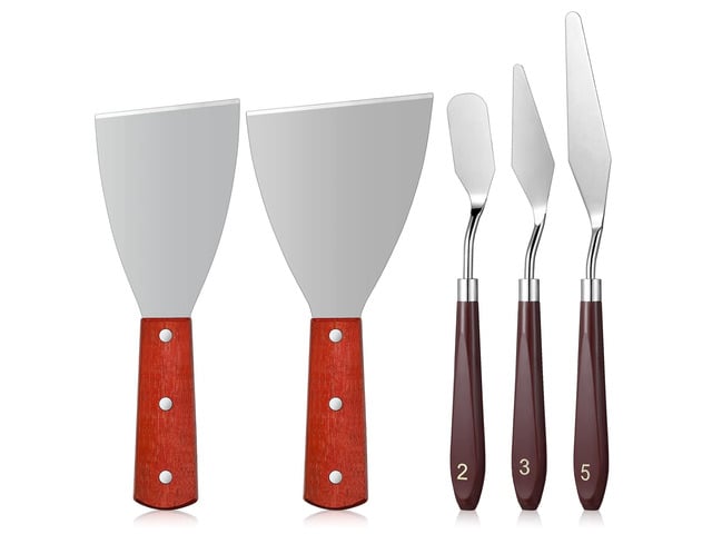 Minatee 5 Pcs 3D Printer Spatula Tool, 3D Printer Scraper Accessories Removal Tools Kit with Comfortable Grip, Scraper Stainless Steel Enhanced...