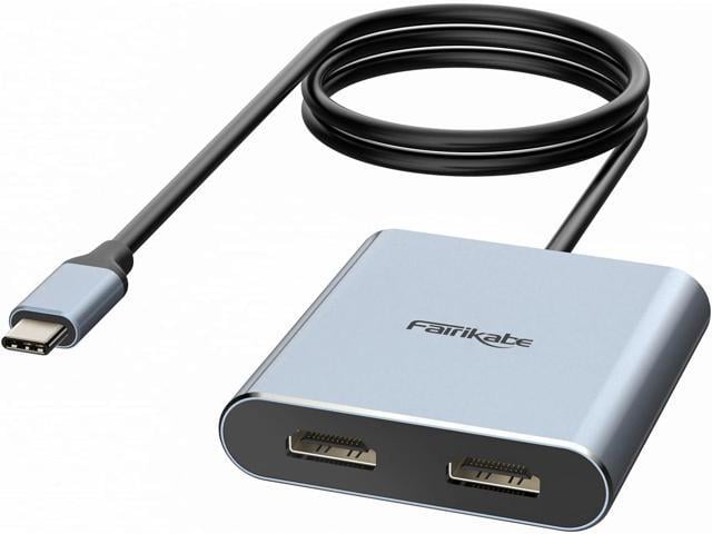 USB C to Dual HDMI Adapter 4K 60Hz, Splitter 2 Monitors Extended Display, Type C Hub Multiple Docking Station for Laptop(DP Alt Mode Required)...