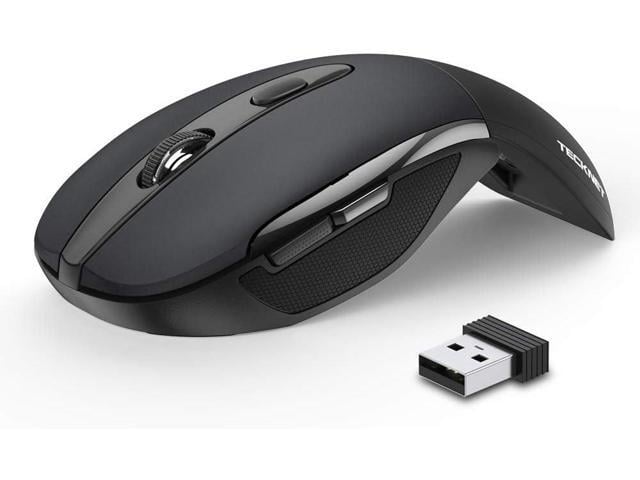 TECKNET Folding Wireless Mouse, 2.4G Travel Mouse Portable 3 Adjustable DPI 2000/1500/1000 Compatible with Notebook, PC, Computer, 2-Year Battery Life