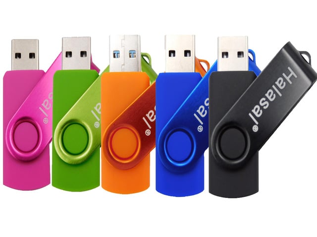 5*PACK 1GB usb flash drives,Halasal usb 2.0 memory stick thumb drive bulk usb stick for data storage,computer system and Embroidery machine use...