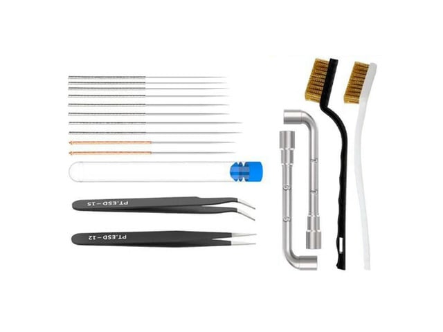 Ruth's sister 3D Printer Cleaner Tool Copper Wire Brush Toothbrush Nozzle Cleaning Needle 3D Printer Parts Cleaning Tool Wrench Kit