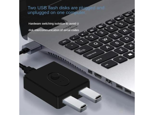 USB 2.0 KVM Switch 1X2/2X1 Switch Switcher USB Splitter Shared Controller for Laptop Computer Printer Keyboard Mouse, B-AB01