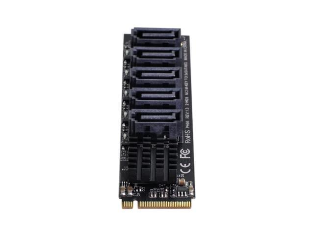 PCI Express to SATA 3.0 6Gbps 5 Ports Adapter Extension Card JMB585 2280 Converter Hard Drive NGFF NVME M-Key