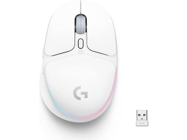 G705 Wireless Gaming Mouse, Customizable LIGHTSYNC RGB Lighting, Lightspeed Wireless, Bluetooth Connectivity, Lightweight, PC/Mac/Laptop - White Mist