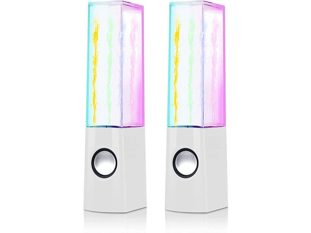 Aoboo Led Color Computer Water Speakers with Light, USB Dancing Fountain Light Show Sound Speakers, 3.5mm Interface,Suitable for Laptop Speakers,...