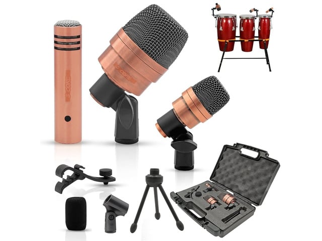 5 Core Conga Mic Cardioid Dynamic XLR Microphone For Kick Drum Snare Tom Instruments W Pencil Condenser Microphono - CONGO 3XP Copperex