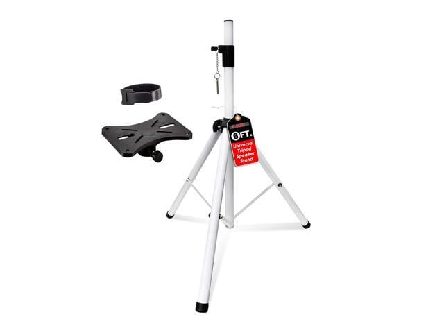 5 Core Inc. Speaker Stand Tripod Floor Tall Adjustable Up to 72 Inch DJ Studio Monitor Stands Pole Mount - SS ECO 1PK WH WoB