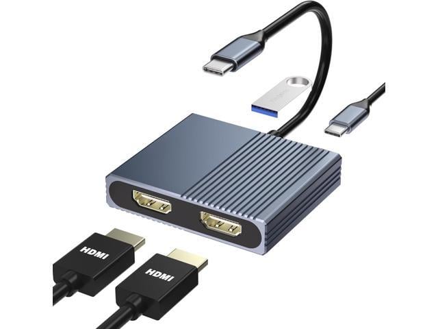 Dell Laptop Docking Station Dual Monitor, USB C Docking Station Dual Monitor for Dell/HP/Lenovo/Mac, Dual HDMI Adapter for 2 Monitors, Docking Station...