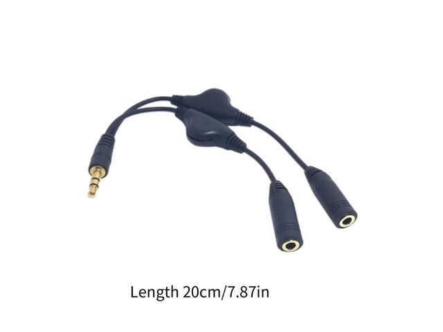 Headset Adapter Headphone Mic Y Splitter Cable 3.5mm Audio Male to 2 Female For Earphone Adapter Splitter With Volume Controls