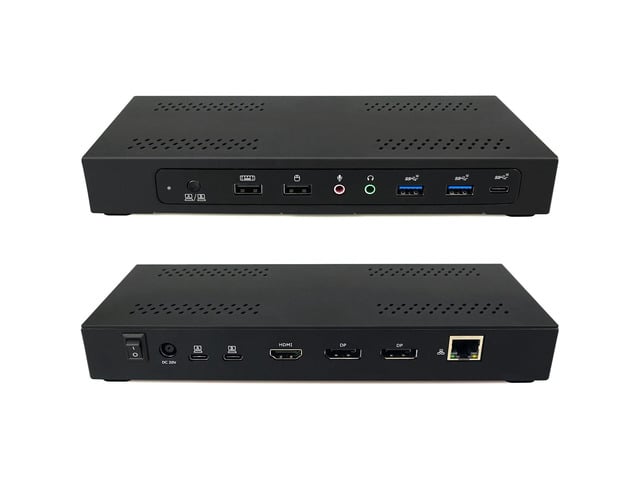 Maxtek USB 3.2 Gen 2x1 Dual Host Triple 4K Universal Docking Station w/PD, USB-A, USB-C, HDMI, DisplayPort, Gigabit Ethernet, Audio in/Out, KVM...