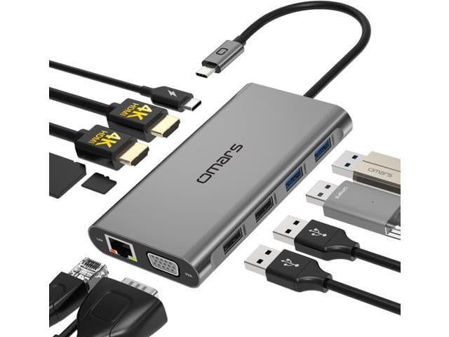 HP USB C Laptop Docking Station Dual Monitor HDMI for HP 11 in 1 Type USB C Hub Triple Display Multiport Adapter Dongle to 2 HDMI 4K Ethernet 4 USB...