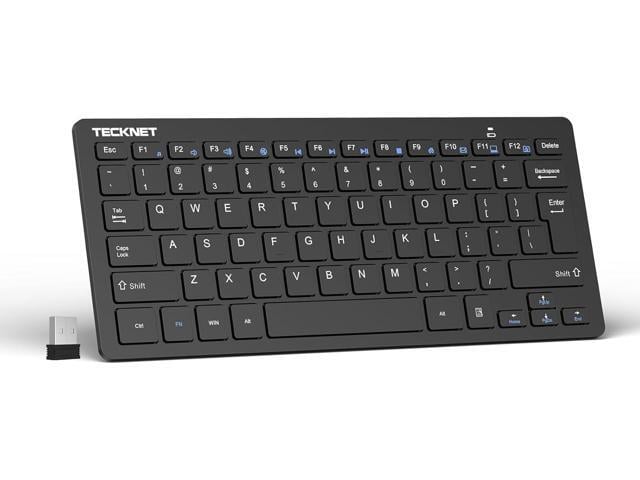 TECKNET 2.4G Wireless Keyboard - Mini Compact Keyboard with Media Hotkeys, 12-Month Battery Life, Compatible with PC, Desktop, Laptop, Smart TV -...