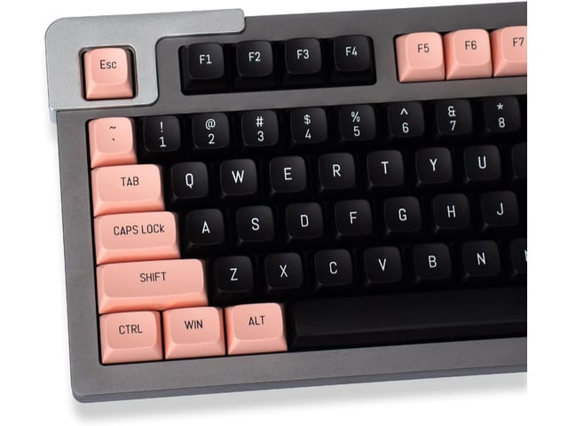 Pink and Black Keycaps 150 Keys Doubleshot MSA Profile Custom Keycaps for 61/64/68/84/87/96/104/108 Gaming Keyboard