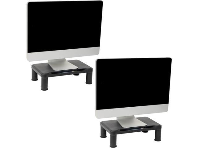 Mind Reader Monitor Stand, Set of 2, Height Adjustable, Laptop, Computer, Riser, Office, 14.5'L x 10.5'W x 5.25'H, Black