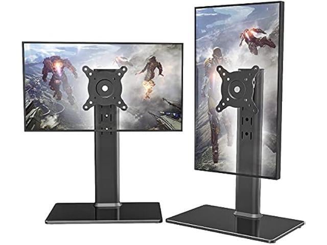 2 Pack Single LCD Computer Monitor Free-Standing Desk Stand Riser for 13 inch to 32 inch Screen with Swivel, Height Adjustable, Rotation, Holds One...