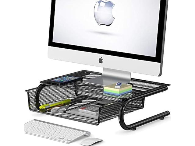 Simple Houseware Mesh Monitor Riser with Drawer