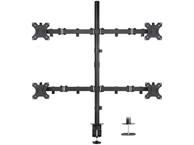 Mount-It! 4 Monitor Stand Quad Monitor Desk Mount Fits Four Computer Screens 19 21 24 27 29 30 32 Inches Heavy Duty Height Adjustable Arms ...