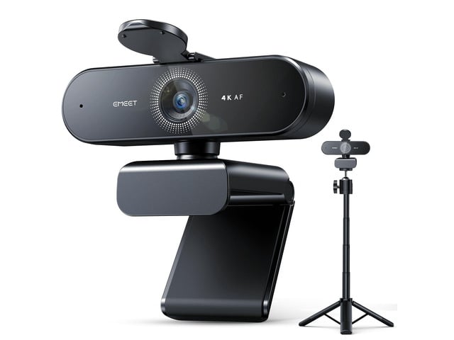 KEHIPI NOVA 4K Webcam with Tripod - 4K UHD, PDAF Autofocus, Adjustable Heights with 360° Swivel Head, 2 Noise-Cancelling Mics, USB Plug & Play,...