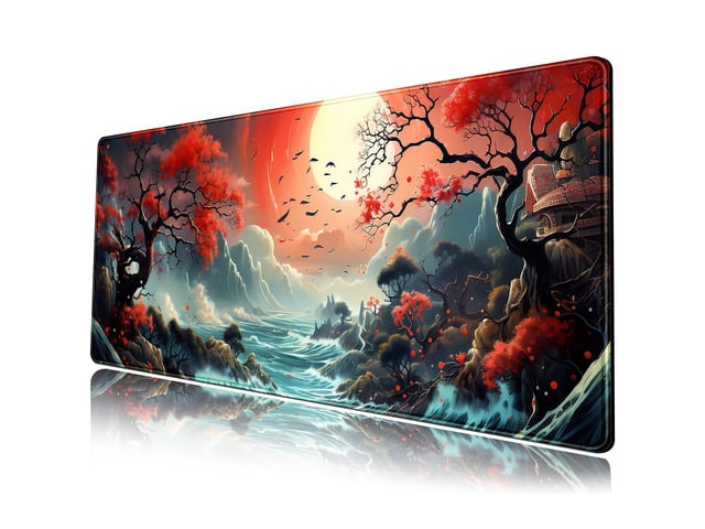 KEHIPI Japanese Desk Mat Extended Gaming Mousepad Japan Large Mouse Pad XL Oceanic Passage Aesthetic Desk Pad Keyboard Mat Laptop Desktop Mouse Mat...