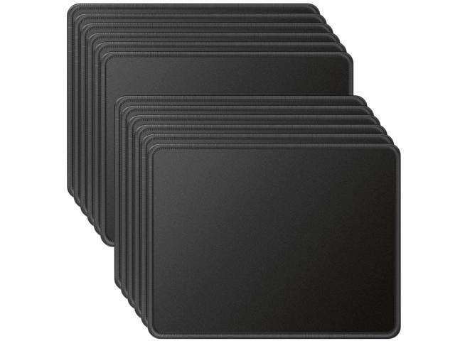 Essential Office & Gaming Mouse Pad Bulk, 12 Pack, 8.5 x 11 in, Black Anti-Fray Stitched Edges, Premium Textured Surface, Non-Slip Rubber Base,...
