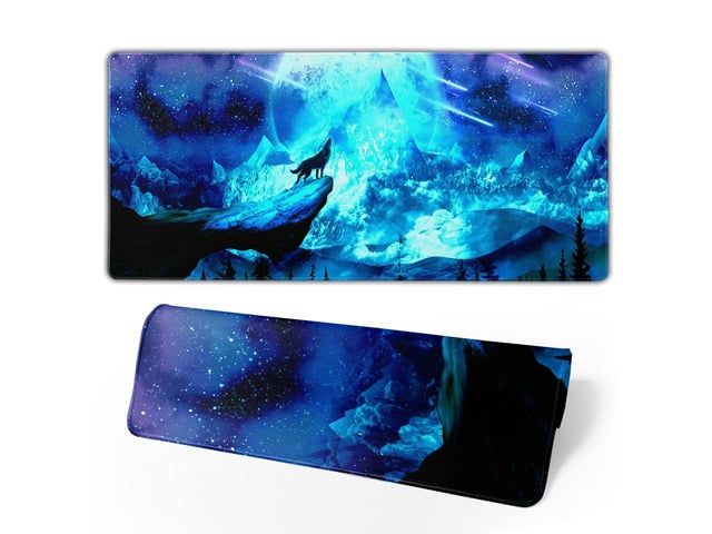 KEHIPI Gaming Mouse Pad Anime Mousepad Large Extended Wolves Gaming Mouse Mat with Stitched Edges Wolf Office Decor with Non-Slip Rubber Base Desk...