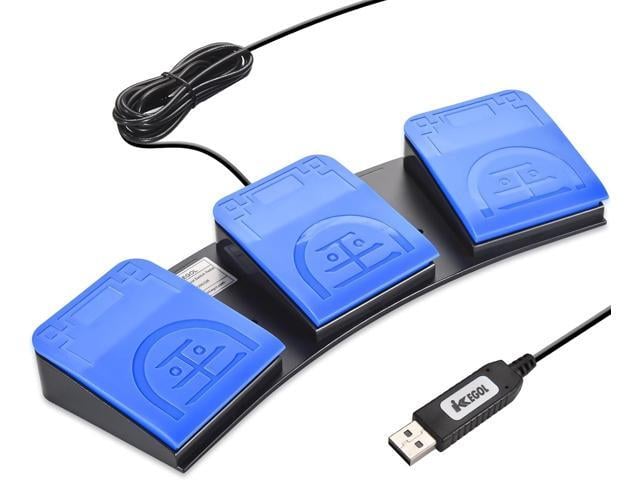 iKKEGOL 2023 Upgraded USB Foot Pedal Switch PC Triple Footswitch - Hands-Free Control Customized Programmable Keyboard Mouse Hotkey for Gaming...