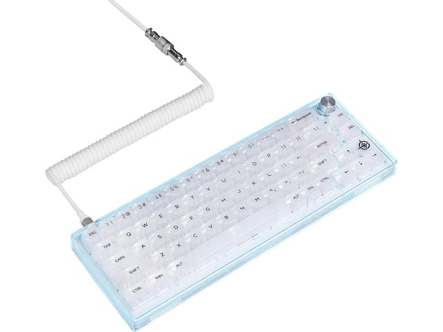 MAGIC-REFINER MK31 60% Wired Hot Swappable Mechanical Keyboard with Transparent Keycaps, Compact 66 Keys Chroma RGB Backlit Ergonomic Custom Gaming...