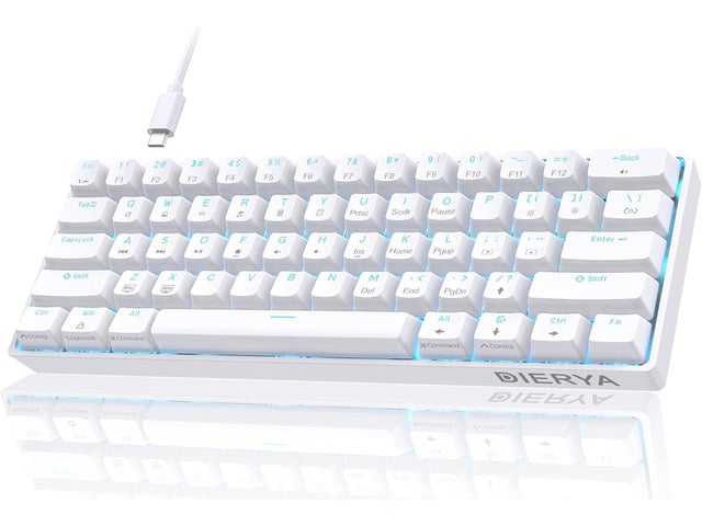 DIERYA 60% Mechanical Keyboard, DK61se Wired Gaming Keyboard with Brown Switches, LED Backlit Ultra-Compact 61 Keys Mini Office Keyboard for...