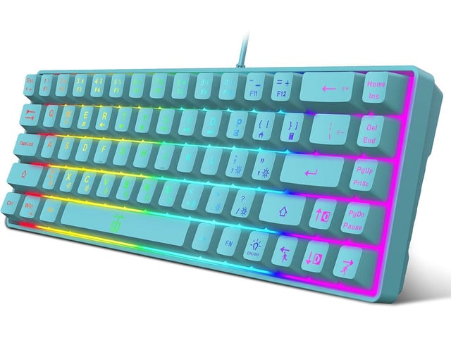 Snpurdiri 65% Membrane Gaming Keyboard, RGB (68 Keys,Blue) Compact Wired Small Gaming Keyboard for PC/Mac Gamer, Typist, Travel, Easy to Carry on...