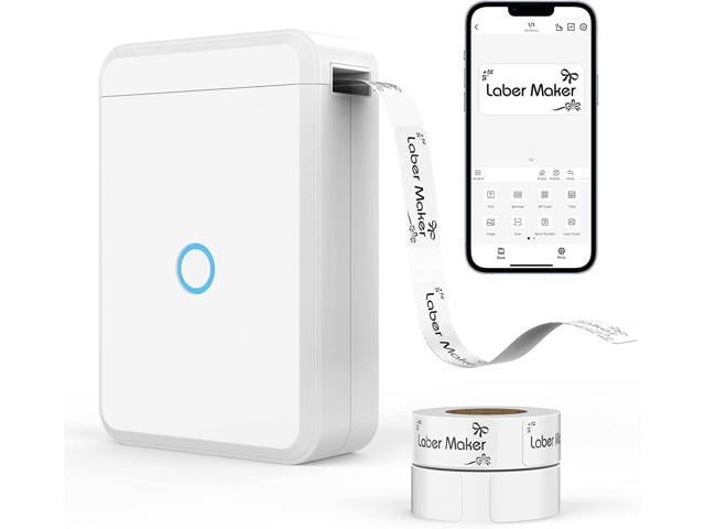 KIQIONE Label Maker Machine with Tape, Portable Bluetooth Printer Mini Labels D110 Maker Machine for Labeling Office, File Tags, Condiments, Date,...