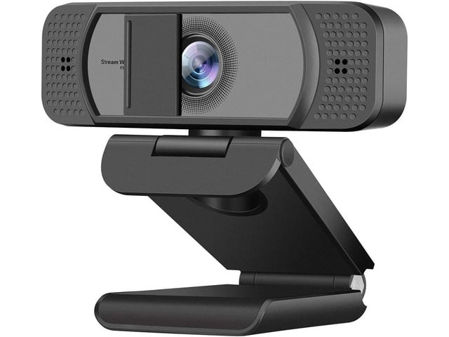 Webcam HD 1080p-Streaming Webcam with Privacy Cover for Desktop Computer PC,100° Wide-Angle View with Stereo Microphone, USB Webcam Plug and...
