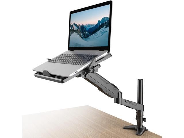 Gas Spring Laptop Mount with Adjustable Tray - Klearlook 2in1 Full Motion Monitor Laptop Stand Mount,Fully Adjustable Extension Arm Mount with...