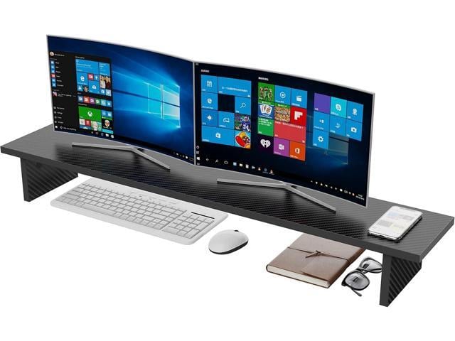 EUREKA ERGONOMIC Dual Monitor Stand - Adjustable Legs, Dual Monitor Riser, Carbon Fiber Computer Monitor Stand, Desktop Organizer, Monitor Stand...