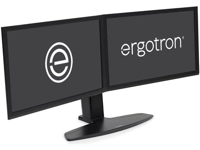 Ergotron Neo-Flex Dual Monitor Stand for Desk, Double VESA Mount for 2 Monitors Up to 24 Inches Black