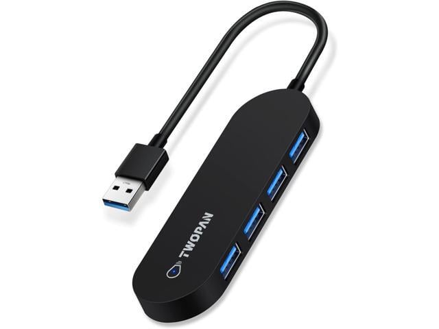 4-Port USB 3.0 Hub, Ultra Slim USB Multiport Adapter for Laptop, Desktop, Mac, Surface Pro, XPS, Mouse, Keyboard, Flash Drive, U Disk, Printer -...