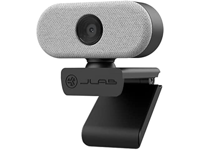 JLab Go Cam USB HD Webcam, White, 1080P/30 FPS, 2.1 Megapixels, Minimalist Portable Set-up, Omni-Directional Microphone, Compatible with PC, Mac...