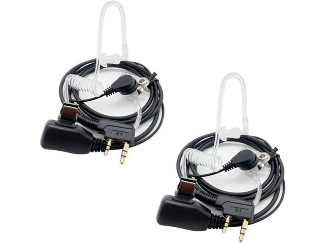 HP Walkie Talkie Earpiece(2 Pack) with Mic 2 Pin Covert Air Acoustic Tube Headset for Baofeng UV-5R BF-888S BF-F8HP Retevis H-777 Kenwood Arcshell...