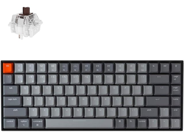 Keychron K2 75% Layout RGB Bluetooth Wireless Mechanical Keyboard with Keychron Super Brown Switch/Anti Ghosting/N-Key Rollover, Compact 84 Keys...