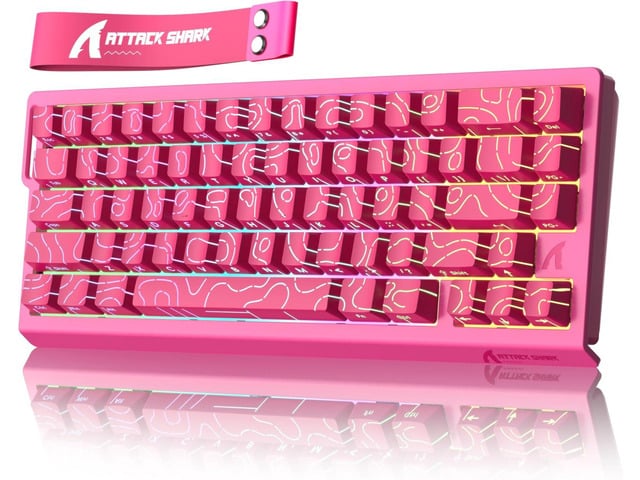 ATTACK SHARK X68 HE 8000Hz Rapid Trigger Keyboard, 0.01mm RT Accuracy Wired Gaming Keyboard with Magnetic Switch, Adjustable Actuation, Rapid...
