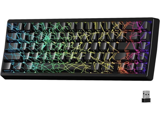 HITIME x XVX M67 60% Percent Keyboard Wireless, QMK/VIA Black Spider Web Gaming Keyboard, Tri-Mode Thocky Creamy Mechanical Key Board, Hot...
